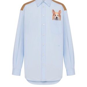 Moschino Light Blue Shirt with Corgi Design